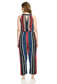 Women Dark Multicolor Striped basic Jumpsuit-thumb2
