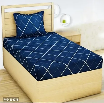 Single Bed Elastic Fitted Bedsheet with 1 pillow covers-thumb0