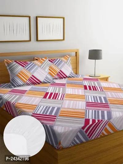 Trending Elastic bedsheet Double with 2 pillow covers-thumb0