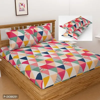 Trending all corner fully Elastic bedsheet Double with 2 pillow covers