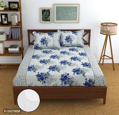 Trending Elastic fitted bedsheet Double with 2 pillow covers