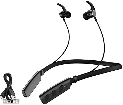 Werock B235 Wireless Neckband With Mic Powerful Stereo Sound Quality Bt Headset W24 Bluetooth Headset (Black, In The Ear)-thumb0