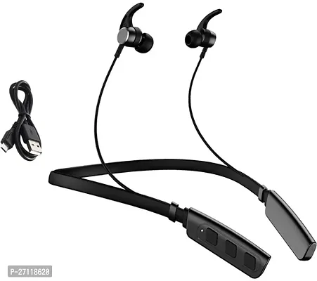 Werock B235 Wireless Neckband With Mic Powerful Stereo Sound Quality Bt Headset W33 Bluetooth Headset (Black, In The Ear)-thumb0