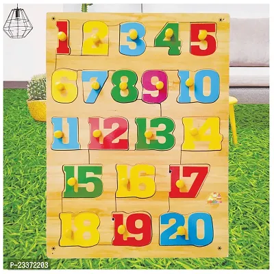 Wooden 1-20 Number Puzzle Board for Kids - Age 2-5 years (Pack of 1Pc)-thumb0