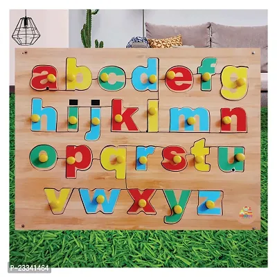 Wooden Small Alphabet Puzzle Board for Kids - Age 2-5 Y (Pack of 1Pc) (26 Pieces)