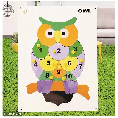 Wooden Owl Number Puzzle Board for Kids - Age 2-5 years (Pack of 1Pc) (1 Pieces)-thumb0