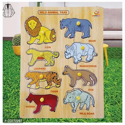 Wooden Wild Animal Puzzle Board for Kids - Age 2-5 years (Pack of 1Pc)