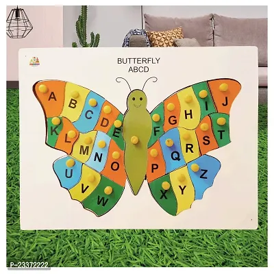 Wooden Butterfly Alphabet Puzzle Board for Kids - Age 2-5 years (Pack of 1Pc)