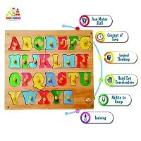 Wooden English Capital Alphabet Letters Learning Educational Puzzle Toy | Capital Word ACBD | Educational Puzzle Toys for 2+ Years Old Kids (ABCD Puzzle Board) (Pack of 1)-thumb1