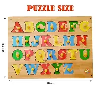 Wooden English Capital Alphabet Letters Learning Educational Puzzle Toy | Capital Word ACBD | Educational Puzzle Toys for 2+ Years Old Kids (ABCD Puzzle Board) (Pack of 1)-thumb2