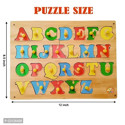 Wooden English Capital Alphabet Letters Learning Educational Puzzle Toy | Capital Word ACBD | Educational Puzzle Toys for 2+ Years Old Kids (ABCD Puzzle Board) (Pack of 1)-thumb3