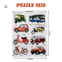 Wooden Transport Puzzle Board with Knob for Kids - Age 3+ years (Pack of 1Pc)-thumb3