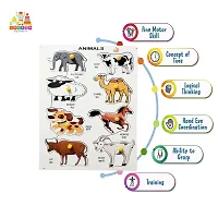 Wooden Domestic Animal Puzzle Board for Kids - Age 3+ years (Pack of 1Pc)-thumb3