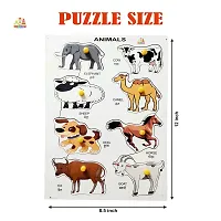 Wooden Domestic Animal Puzzle Board for Kids - Age 3+ years (Pack of 1Pc)-thumb4