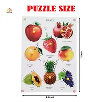 Wooden Fruits Puzzle Board with Knob for Kids - Age 2-5 years (Pack of 1Pc)-thumb2