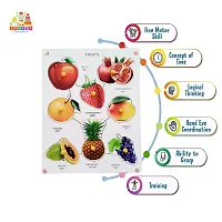 Wooden Fruits Puzzle Board with Knob for Kids - Age 2-5 years (Pack of 1Pc)-thumb3