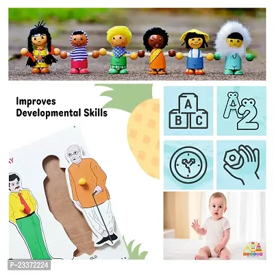 Wooden(Human Cycle) Men Growth with knobs for Kids - Age 2-5 years (Pack of 1Pc)-thumb2