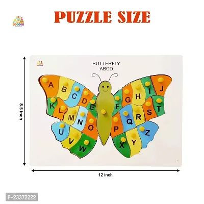 Wooden Butterfly Alphabet Puzzle Board for Kids - Age 2-5 years (Pack of 1Pc)-thumb3