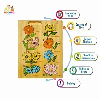 Wooden Flower Puzzle Board for Kids - Age 2-5 Y (Pack of 1Pc)-thumb2