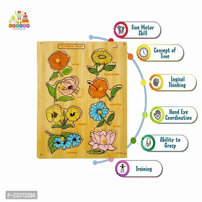 Wooden Flower Puzzle Board for Kids - Age 2-5 Y (Pack of 1Pc)-thumb3