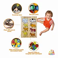 Wooden Domestic Animal Puzzle Board for Kids - Age 2-5 years (Pack of 1Pc)-thumb3