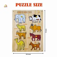 Wooden Domestic Animal Puzzle Board for Kids - Age 2-5 years (Pack of 1Pc)-thumb4