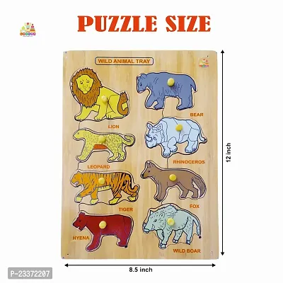 Wooden Wild Animal Puzzle Board for Kids - Age 2-5 years (Pack of 1Pc)-thumb5