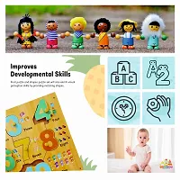 Wooden 1-10 Number with Picture Puzzle for Kids - Age 2-5 years (Pack of 1Pc)-thumb1