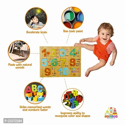 Wooden 1-10 Number with Picture Puzzle for Kids - Age 2-5 years (Pack of 1Pc)-thumb5