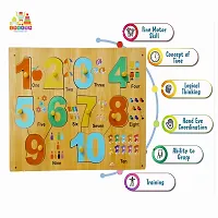 Wooden 1-10 Number with Picture Puzzle for Kids - Age 2-5 years (Pack of 1Pc)-thumb2