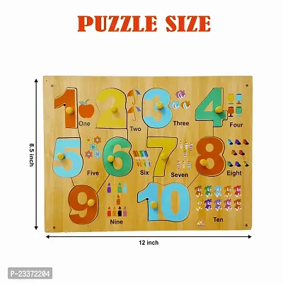 Wooden 1-10 Number with Picture Puzzle for Kids - Age 2-5 years (Pack of 1Pc)-thumb4
