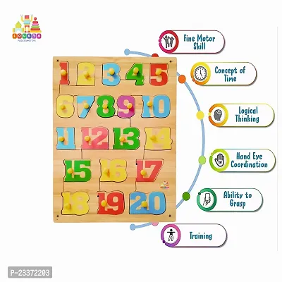 Wooden 1-20 Number Puzzle Board for Kids - Age 2-5 years (Pack of 1Pc)-thumb3