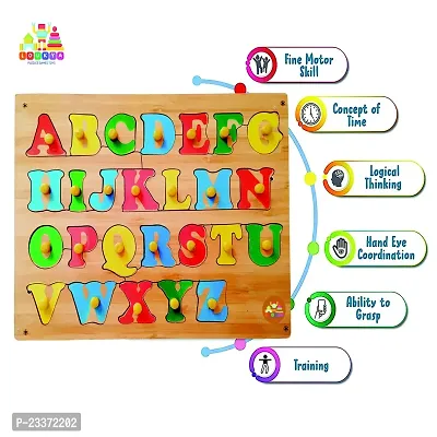Wooden Capital Alphabet Puzzle Board for Kids Age 3+ (Pack of 1)-thumb3