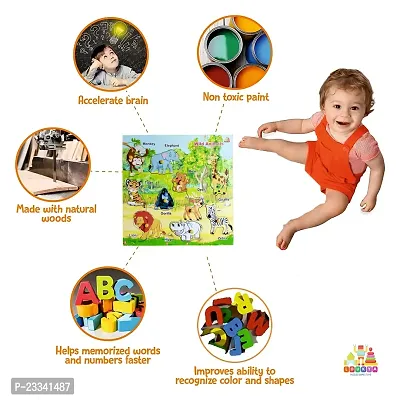 Wooden Premium Animal Puzzle Board with Picture for Kids - Age 2-5 years (Pack of 1Pc)-thumb3