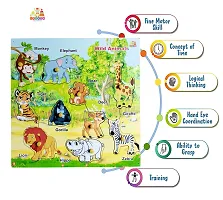 Wooden Premium Animal Puzzle Board with Picture for Kids - Age 2-5 years (Pack of 1Pc)-thumb3