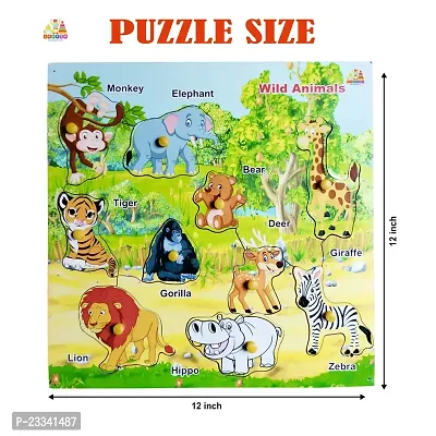 Wooden Premium Animal Puzzle Board with Picture for Kids - Age 2-5 years (Pack of 1Pc)-thumb5