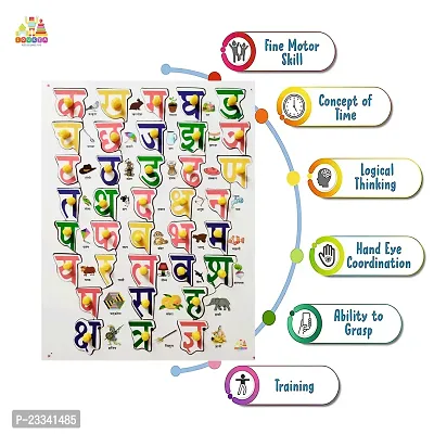 Wooden Hindi Varnmala Puzzle Board with Picture for Kids - Age 2-5 years (Pack of 1Pc)-thumb3