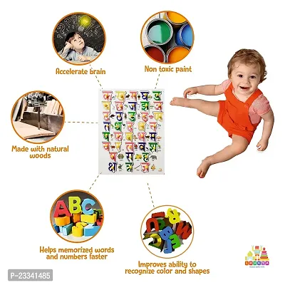 Wooden Hindi Varnmala Puzzle Board with Picture for Kids - Age 2-5 years (Pack of 1Pc)-thumb4