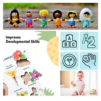 Wooden Flower Puzzle Board with Knob for Kids - Age 2-5 Y (Pack of 1Pc)-thumb1