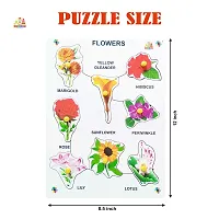 Wooden Flower Puzzle Board with Knob for Kids - Age 2-5 Y (Pack of 1Pc)-thumb3