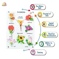 Wooden Flower Puzzle Board with Knob for Kids - Age 2-5 Y (Pack of 1Pc)-thumb4