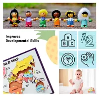 Wooden World Map Puzzle Board for Kids - Age 2-5 years (Pack of 1Pc) (1 Pieces)-thumb1