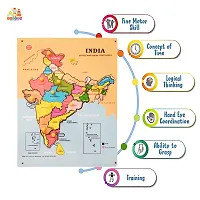 Wooden India Map Puzzle Capital with State for Kids - Age 2-5 Y (Pack of 1Pc) (1 Pieces)-thumb3