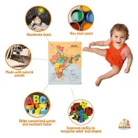 Wooden India Map Puzzle Capital with State for Kids - Age 2-5 Y (Pack of 1Pc) (1 Pieces)-thumb2