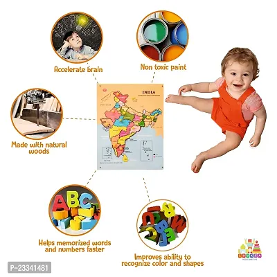 Wooden India Map Puzzle Capital with State for Kids - Age 2-5 Y (Pack of 1Pc) (1 Pieces)-thumb3