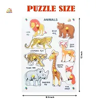 Wooden Wild Animal Puzzle Board with Knob for Kids - Age 2-5 years (Pack of 1Pc)-thumb4