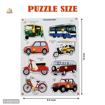 Wooden Transport Puzzle Board for Kids - Age 3+ years (Pack of 1Pc)-thumb3