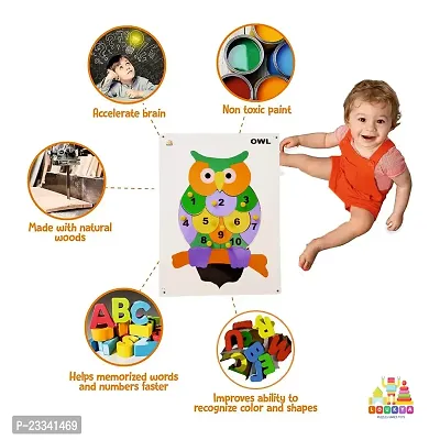 Wooden Owl Number Puzzle Board for Kids - Age 2-5 years (Pack of 1Pc) (1 Pieces)-thumb2