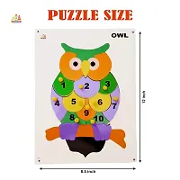 Wooden Owl Number Puzzle Board for Kids - Age 2-5 years (Pack of 1Pc) (1 Pieces)-thumb2