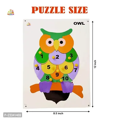 Wooden Owl Number Puzzle Board for Kids - Age 2-5 years (Pack of 1Pc) (1 Pieces)-thumb3
